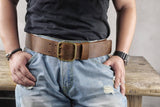 Heavy duty gold solid brass belt buckle