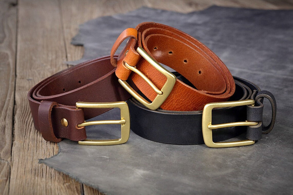 Heavy duty gold solid brass belt buckle