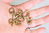 Heavy duty gold solid brass small trigger snap swivel snap hook ,8mm 10mm 15mm