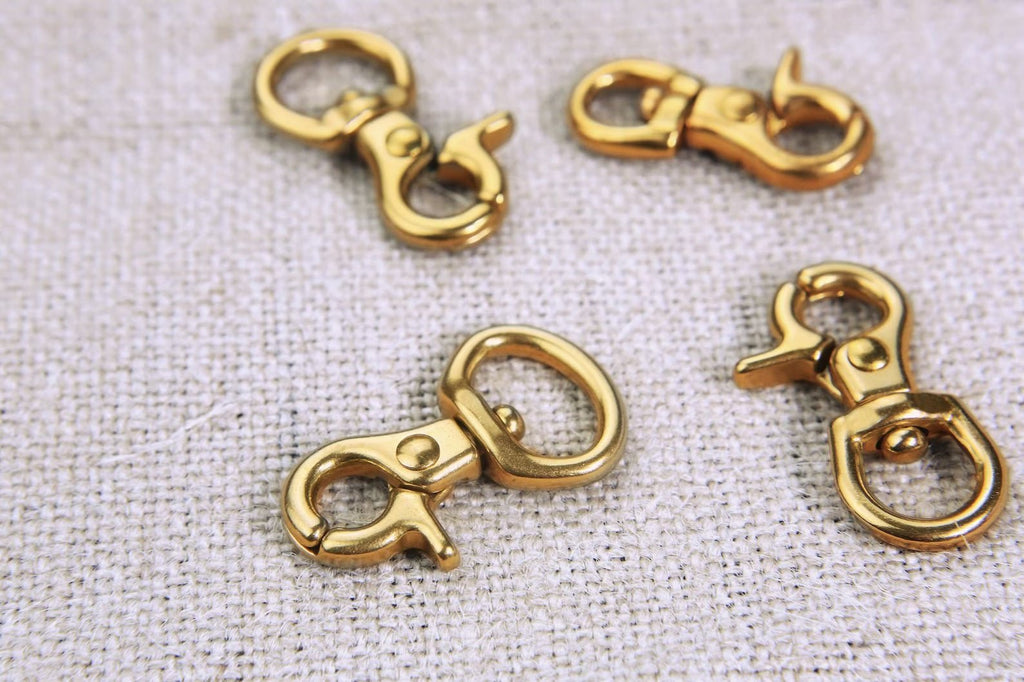 Heavy duty gold solid brass small trigger snap swivel snap hook ,8mm 10mm 15mm