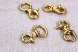 Heavy duty gold solid brass small trigger snap swivel snap hook ,8mm 10mm 15mm