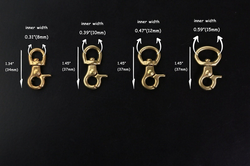 Heavy duty gold solid brass small trigger snap swivel snap hook ,8mm 10mm 15mm