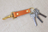Heavy Duty Leather Keychain clip hook , Personalized Black Brown leather custom monogrammed key fob