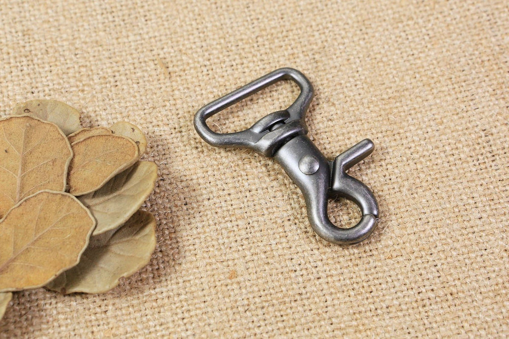 Heavy duty matte black silver solid brass swivel hook