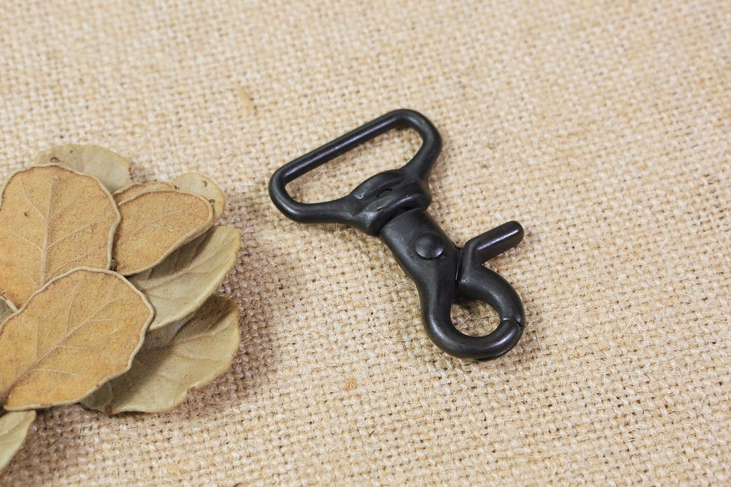 Heavy duty matte black silver solid brass swivel hook
