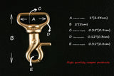 Heavy duty matte black silver solid brass swivel hook