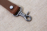Heavy Duty personalized leather keychain with solid brass hook , Custom car Key fob