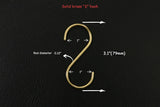 Heavy duty solid brass S hook for hanging plants