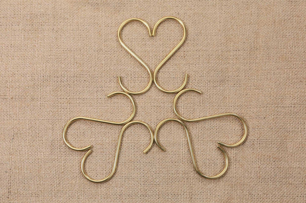 Heavy duty solid brass S hook for hanging plants