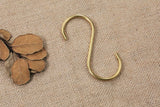 Heavy duty solid brass S hook for hanging plants