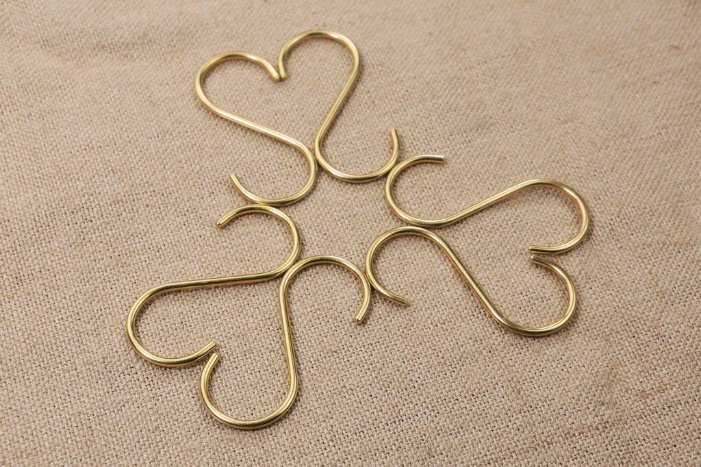 Heavy duty solid brass S hook for hanging plants