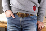 Heavy duty thick double prong leather belt