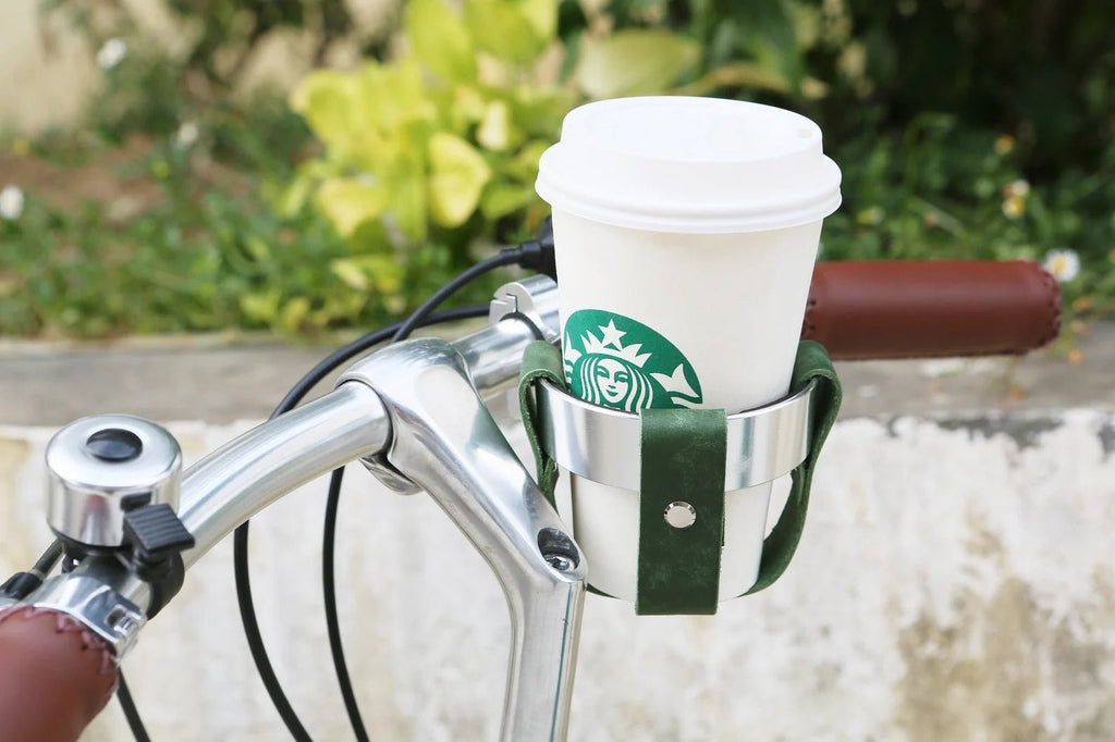 leather bike water bottle holder, bicycle drink holder