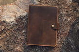 leather business portfolio folder for 8.5 x 11.75 letter size notepad