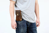 distressed leather cell phone holster , vertical belt phone holder , leather belt case for phone , Phone case with belt loop