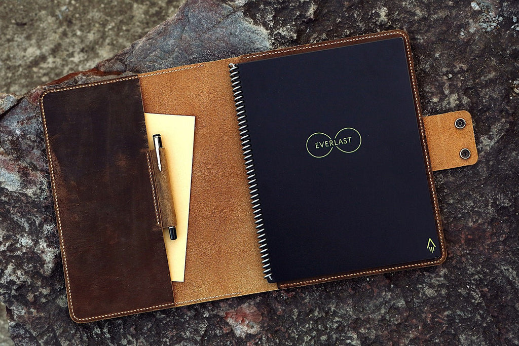 Leather cover folio for Rocketbook Everlast Notebook Letter Size 8.5 x 11 inch