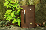 Leather cover portfolio for MOLESKINE classic notebook Large size