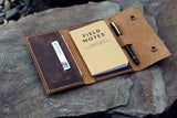 Leather field notes wallet cover travel journal wallet