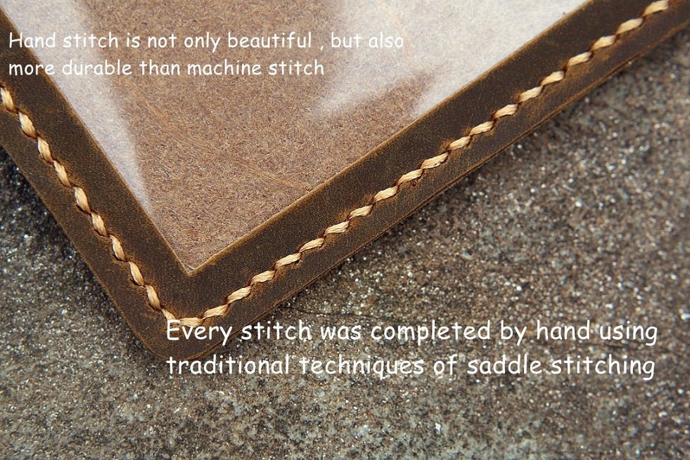 Leather front pocket slim card holder sleeve with ID window