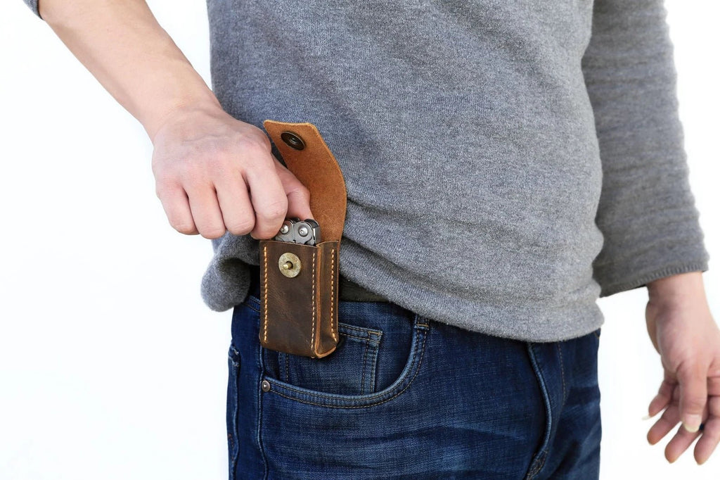 Personalized leather leatherman SURGE WAVE sheath , rustic real leather leatherman belt holster case pouch