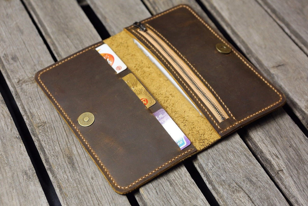 Leather men phone wallet for iPhone 6 7 plus