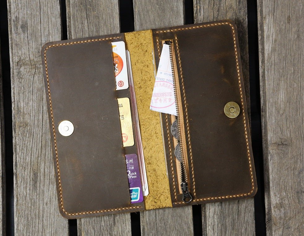 Leather men phone wallet for iPhone 6 7 plus