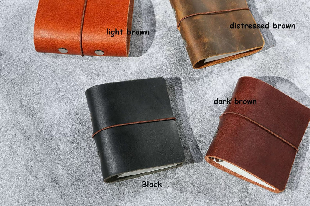 leather mini 3 ring binder small mini journal