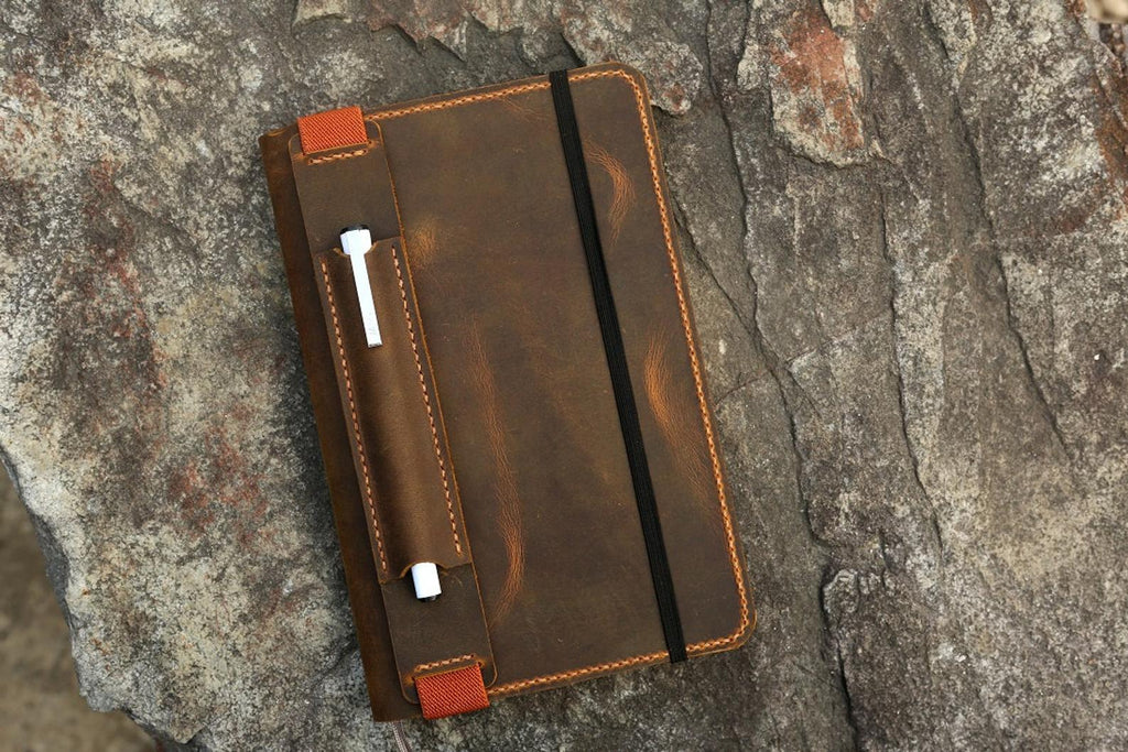 Leather notebook cover for moleskine classic notebook XL size 7.5 x 9.5 inch