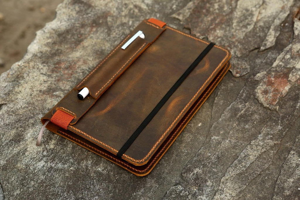 Leather notebook cover for moleskine classic notebook XL size 7.5 x 9.5 inch