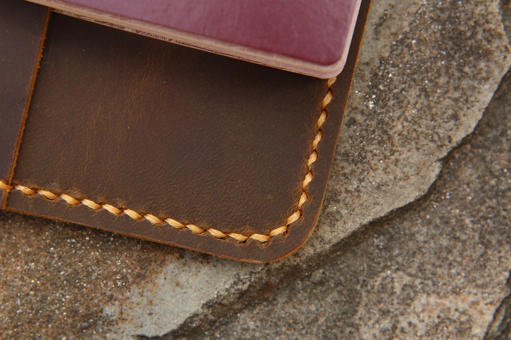 Leather passport wallet boarding pass holder