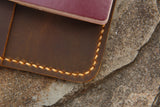 Leather passport wallet boarding pass holder