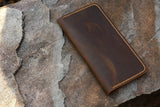 Leather passport wallet boarding pass holder