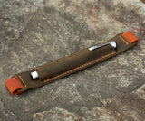 Leather pen pencil holder quiver for moleskine large notebook A5