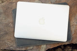 Grey leather macbook pro M4 13 14 15 16 inch case sleeve , gray leather macbook air M4 15 11 13 inch case sleeve , leather macbook 12 inch case