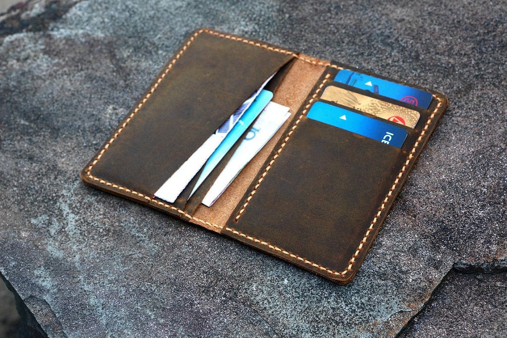 Men minimalist leather card wallet