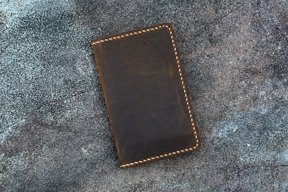 Men minimalist leather card wallet
