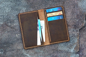 minimal real leather front pocket wallet