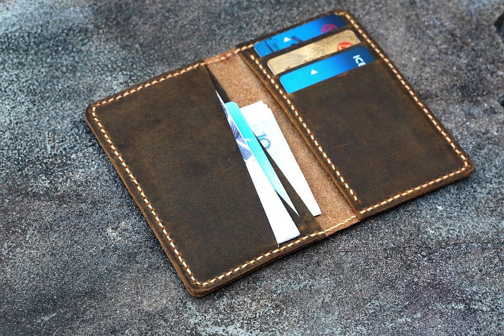 Men minimalist leather card wallet