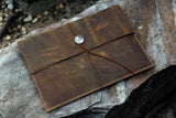 Mens rustic distressed genuine leather macbook pro case portfolio