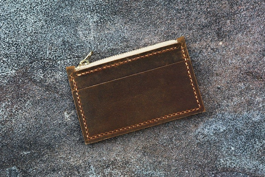 Minimalist Wallet, leather front pocket wallet coin wallet