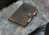 Personalized 5 x 8 inch distressed refillable leather travel journal notebook