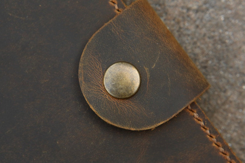 Personalized 5 x 8 inch distressed refillable leather travel journal notebook