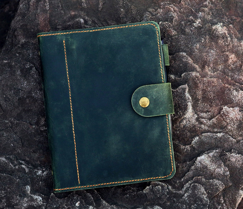 vintage leather diary planner