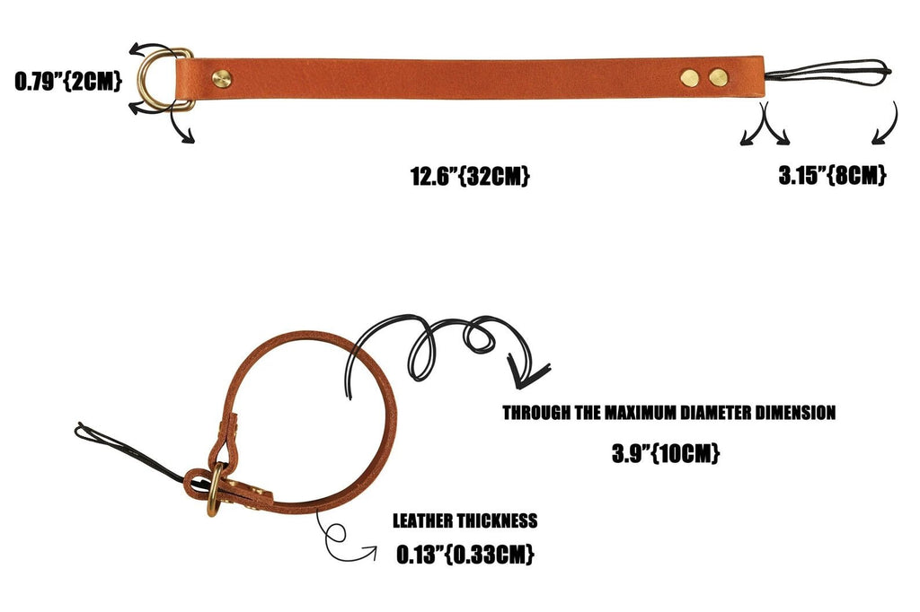 Personalized Black Brown leather camera Wrist Strap