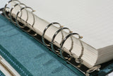 Personalized Blue leather notebook journal, veg tan leather binder planner
