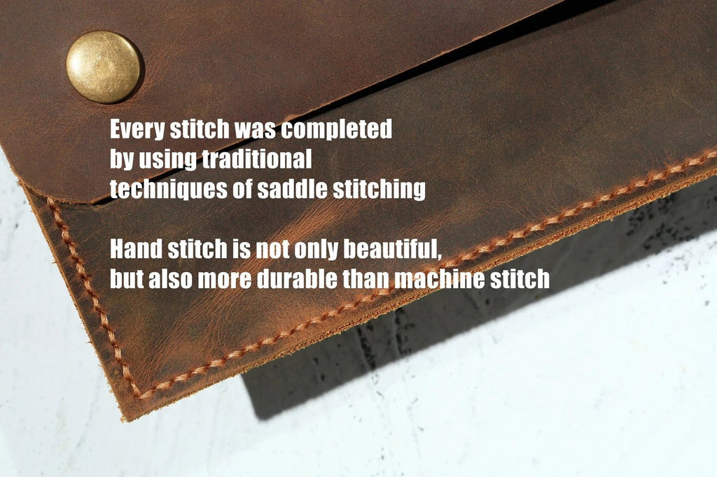 Personalized brown leather bike bicycle frame bag