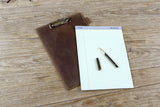 Personalized custom leather clip board with pen holder