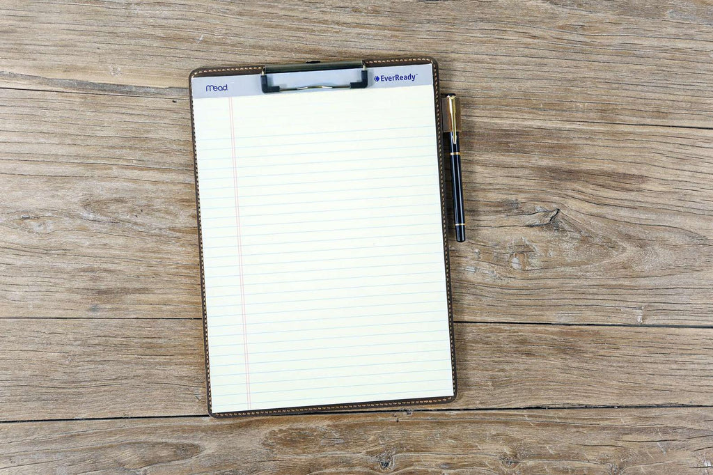 Personalized custom leather clip board with pen holder