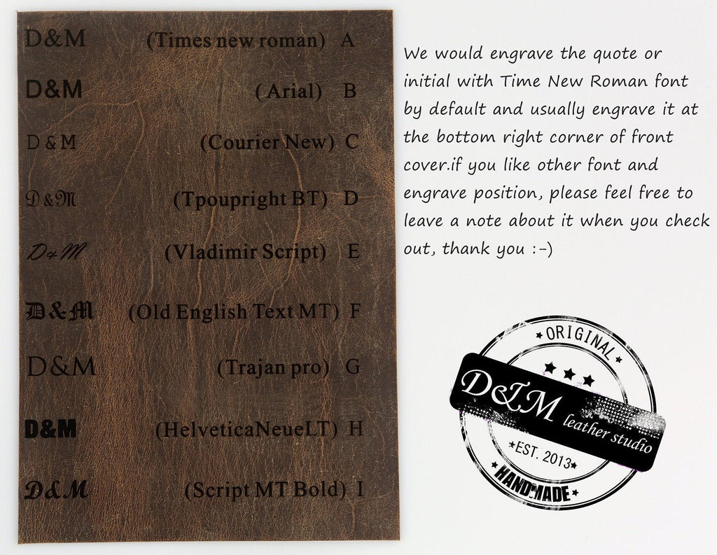 Personalized distressed  leather A5 journal travel cover
