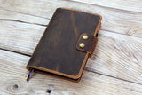 Personalized distressed leather cover organizer for Clever Fox Planner A5 size